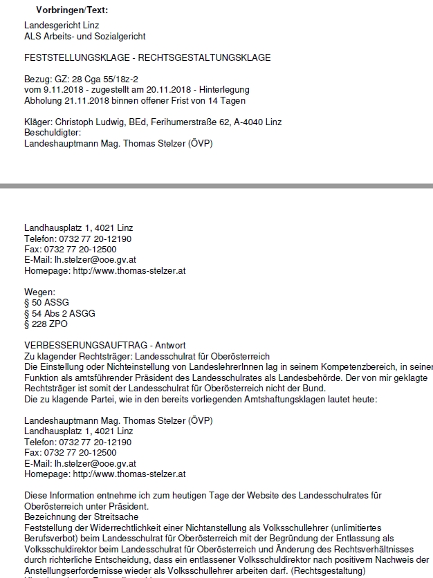 Feststellungsklage wegen Berufsverbotes als Lehrer